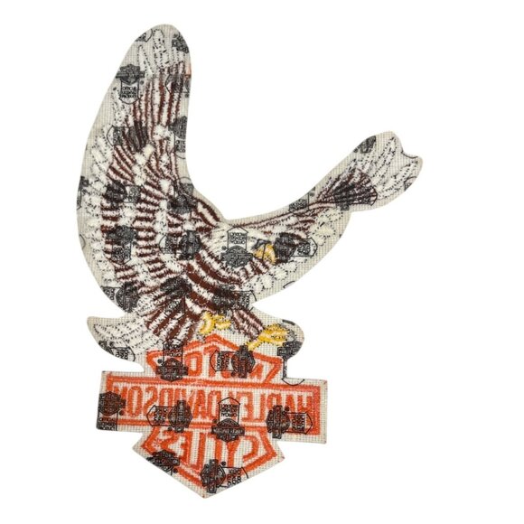 Harley Davidson Embroidered Eagle Patch 9 x6.25" Motorcycle Biker Jacket Iron-On - Picture 3 of 6